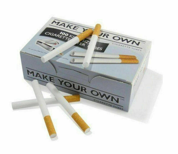 Make Your Own - Cigarette Filter Tubes King Size Roll Tobacco- Box of 100 - Vapeareawholesale
