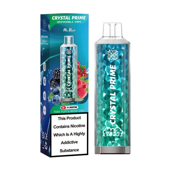 Crystal Prime 7000 Disposable Vape Pod Puff Device-Box of 10 - Vapeareawholesale