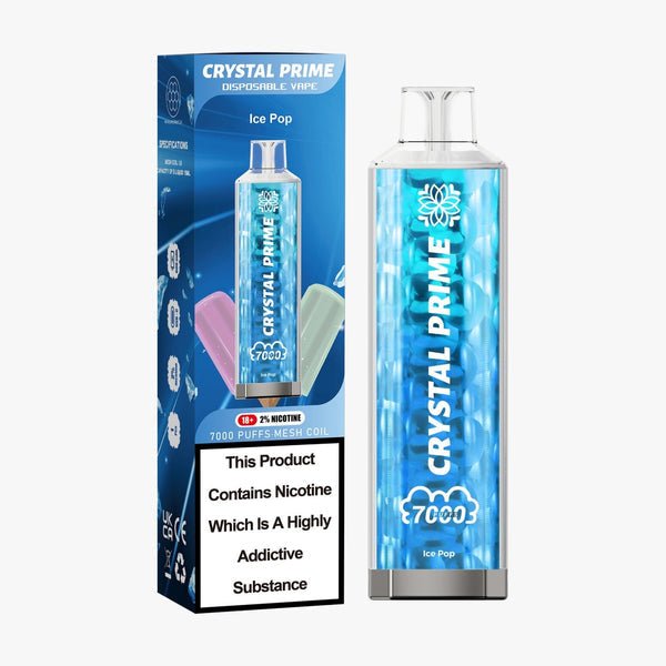 Crystal Prime 7000 Disposable Vape Pod Puff Device-Box of 10 - Vapeareawholesale