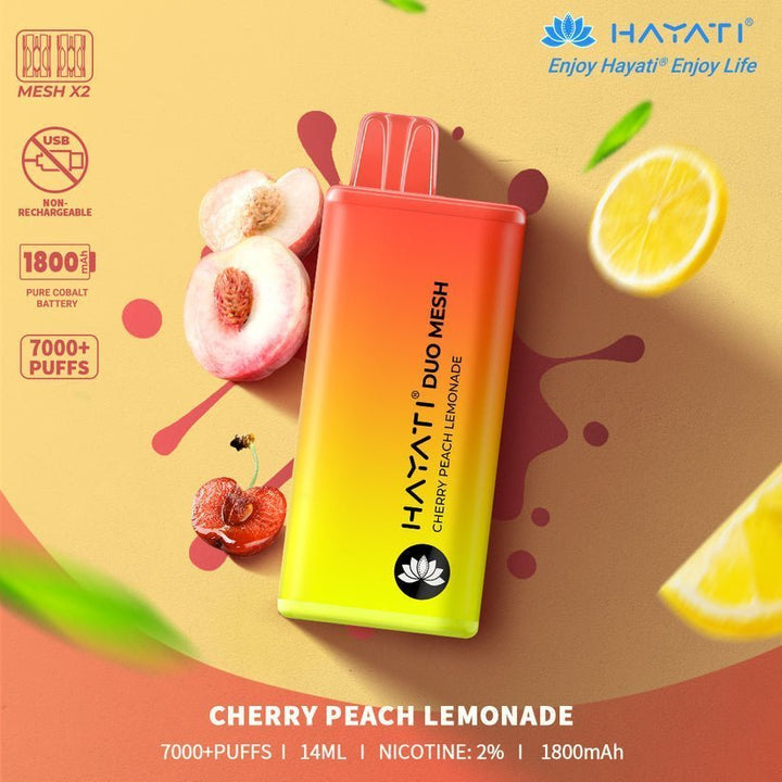Hayati Duo Mesh 7000 Disposable Vape Puff Bar Pod Box of 10 - Vapeareawholesale