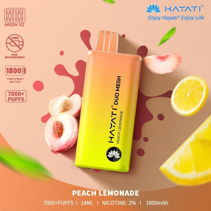 Hayati Duo Mesh 7000 Disposable Vape Puff Bar Pod Box of 10 - Vapeareawholesale