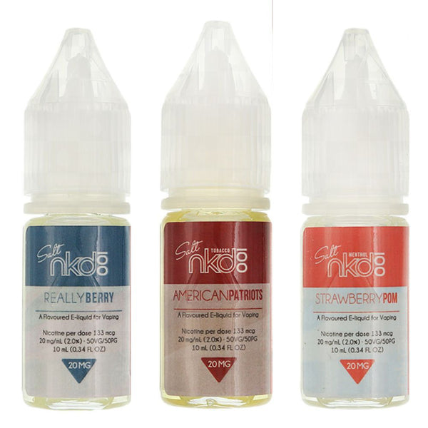 Pack of 10 Naked 100 Salts 10ml Nic Salt - Vapeareawholesale