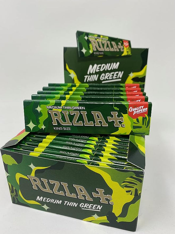 Rizla - King Size Green Rolling Paper - Box of 50 Booklets - Vapeareawholesale