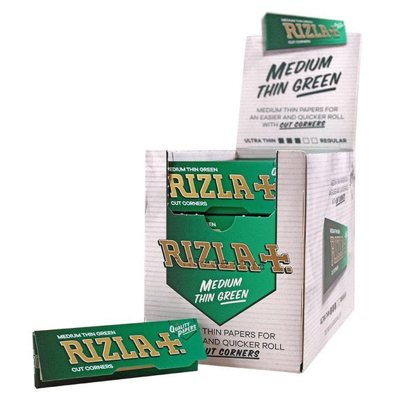 Rizla - Medium Thin Green Regular Booklets - Pack of 100 - Vapeareawholesale