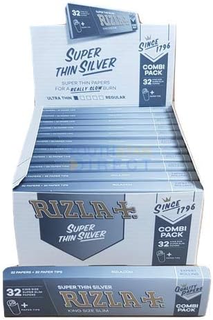 Rizla - Silver Rolling Paper King Size - Pack of 32 - Vapeareawholesale