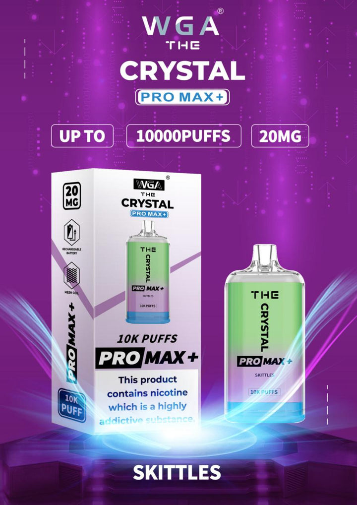 The Crystal Pro Max + 10000 Puffs Disposable Vape Bar Box of 10 - Vapeareawholesale