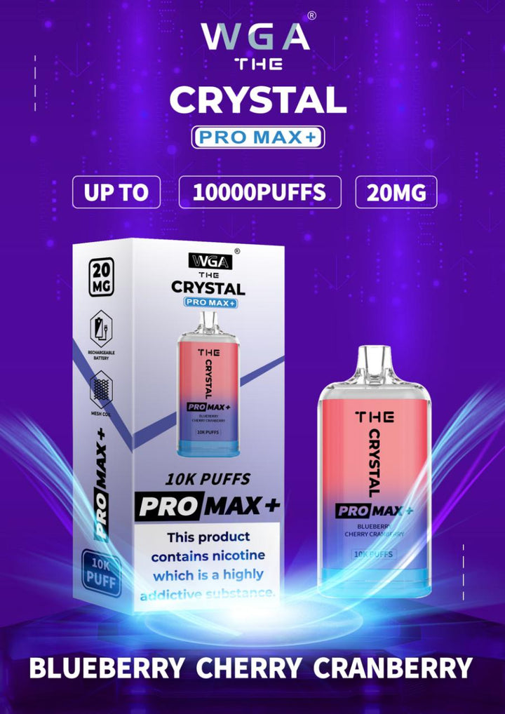 The Crystal Pro Max + 10000 Puffs Disposable Vape Bar Box of 10 - Vapeareawholesale