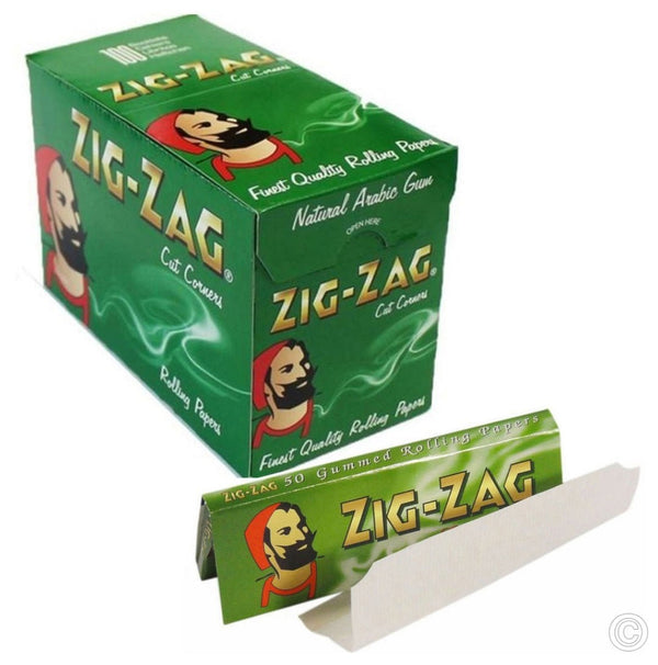 Zig Zag - Green Standard Regular Cigarette Rolling Paper - Box of 100 - Vapeareawholesale